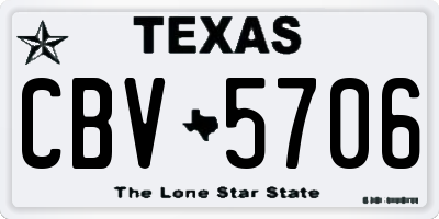 TX license plate CBV5706