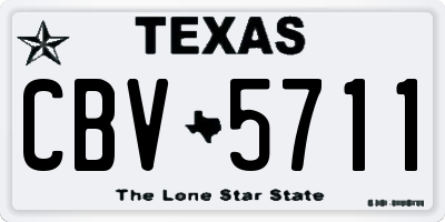 TX license plate CBV5711