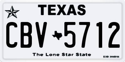 TX license plate CBV5712