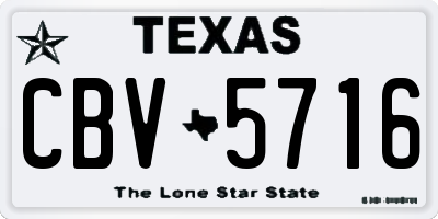 TX license plate CBV5716