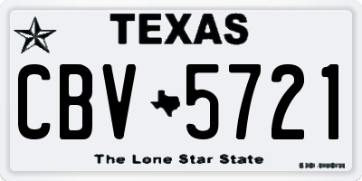 TX license plate CBV5721