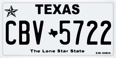 TX license plate CBV5722