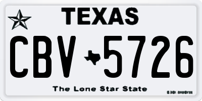 TX license plate CBV5726