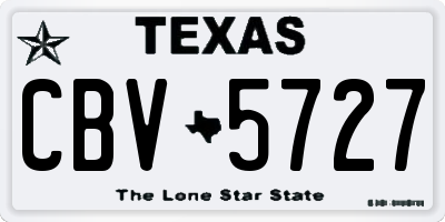 TX license plate CBV5727