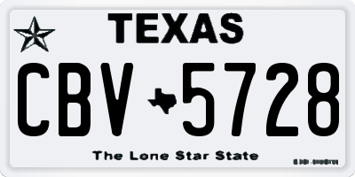 TX license plate CBV5728