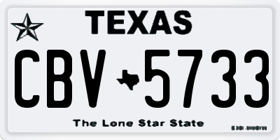 TX license plate CBV5733
