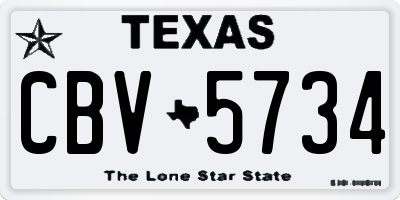 TX license plate CBV5734