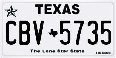 TX license plate CBV5735