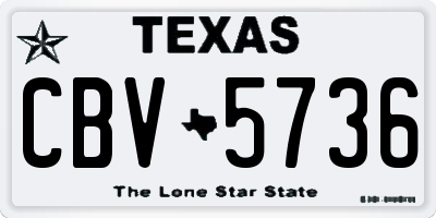TX license plate CBV5736