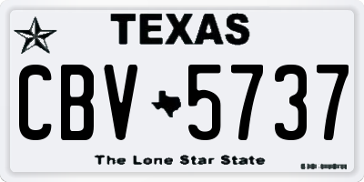 TX license plate CBV5737