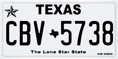 TX license plate CBV5738