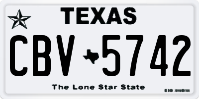 TX license plate CBV5742