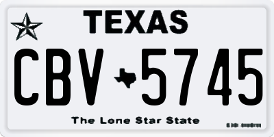 TX license plate CBV5745