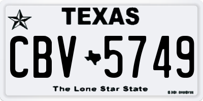 TX license plate CBV5749