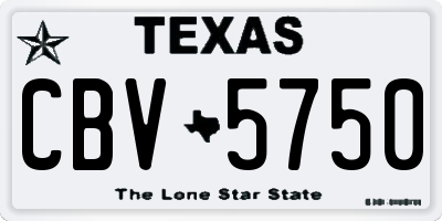 TX license plate CBV5750