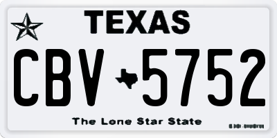 TX license plate CBV5752