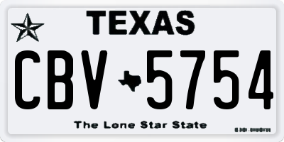 TX license plate CBV5754