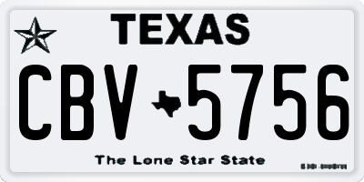 TX license plate CBV5756