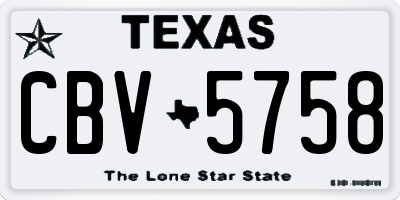 TX license plate CBV5758