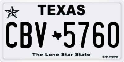 TX license plate CBV5760