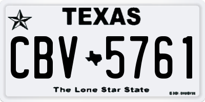 TX license plate CBV5761