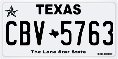TX license plate CBV5763