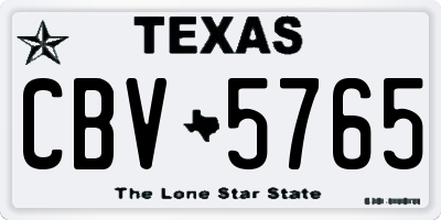 TX license plate CBV5765