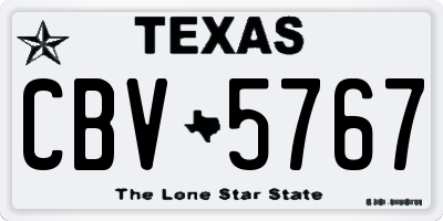 TX license plate CBV5767