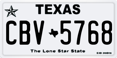 TX license plate CBV5768