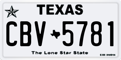 TX license plate CBV5781