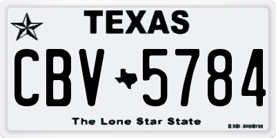 TX license plate CBV5784