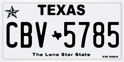 TX license plate CBV5785