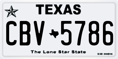 TX license plate CBV5786