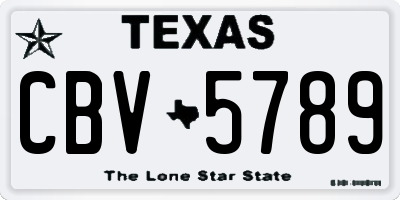 TX license plate CBV5789