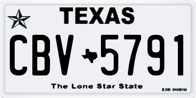 TX license plate CBV5791