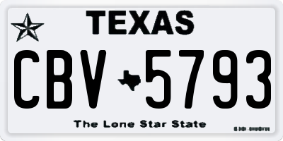 TX license plate CBV5793