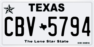TX license plate CBV5794