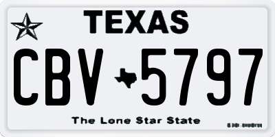 TX license plate CBV5797