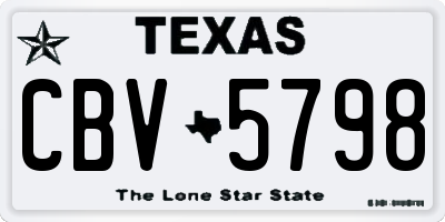TX license plate CBV5798
