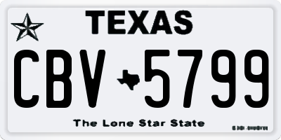 TX license plate CBV5799
