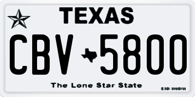 TX license plate CBV5800