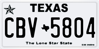 TX license plate CBV5804