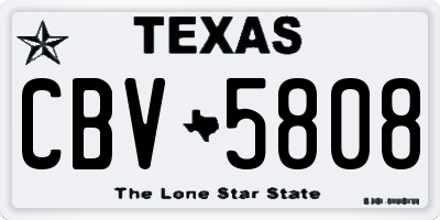 TX license plate CBV5808