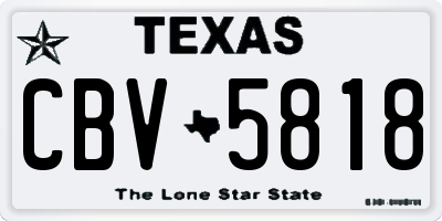 TX license plate CBV5818