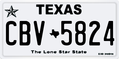 TX license plate CBV5824