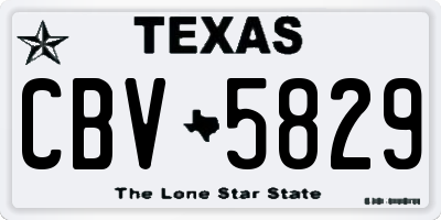 TX license plate CBV5829
