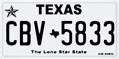 TX license plate CBV5833