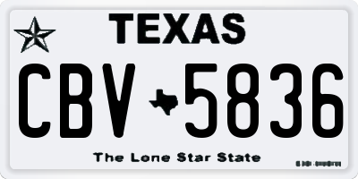 TX license plate CBV5836
