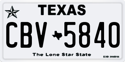 TX license plate CBV5840