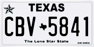 TX license plate CBV5841